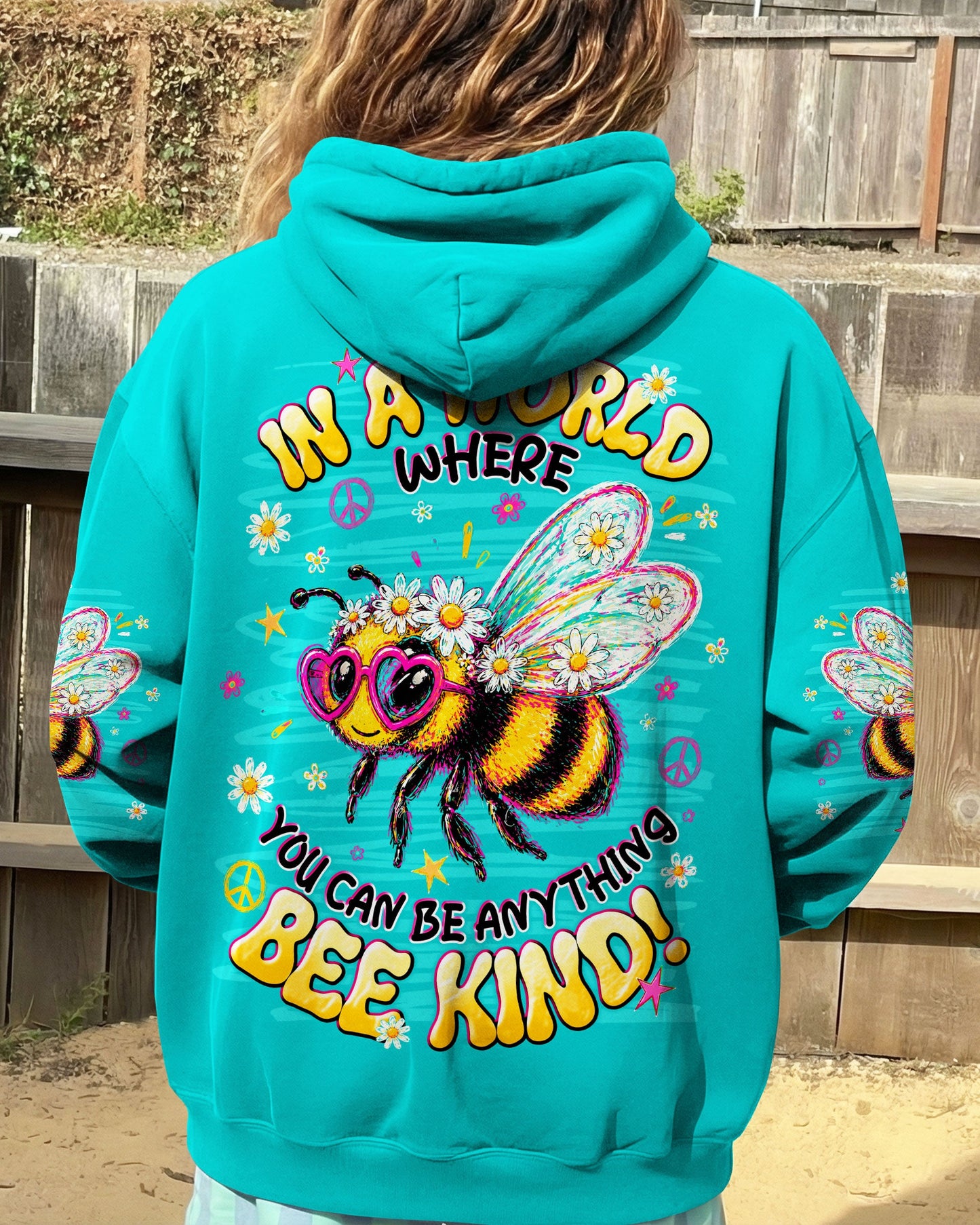 IN A WORLD WHERE YOU CAN BE ANYTHING BEE KIND ALL OVER PRINT  - TLNT1305263