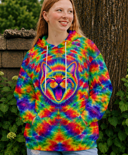 FUNNY CAT COLORFUL NEON BURST PATTERN ALL OVER PRINT  - TLHN1505261
