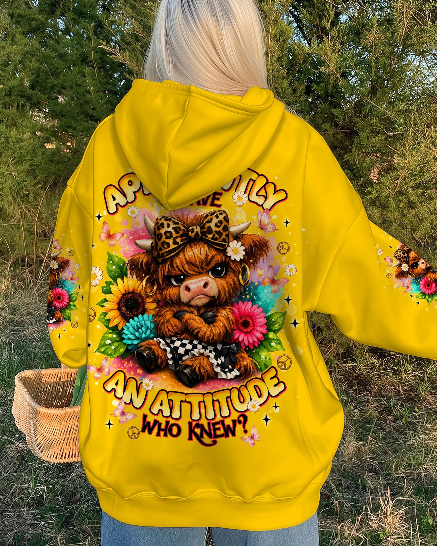 APPARENTLY I HAVE AN ATTITUDE WHO KNEW COW ALL OVER PRINT - TLNT1905262