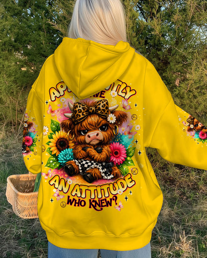 APPARENTLY I HAVE AN ATTITUDE WHO KNEW COW ALL OVER PRINT - TLNT1905262