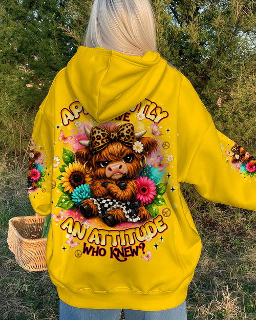APPARENTLY I HAVE AN ATTITUDE WHO KNEW COW ALL OVER PRINT - TLNT1905262