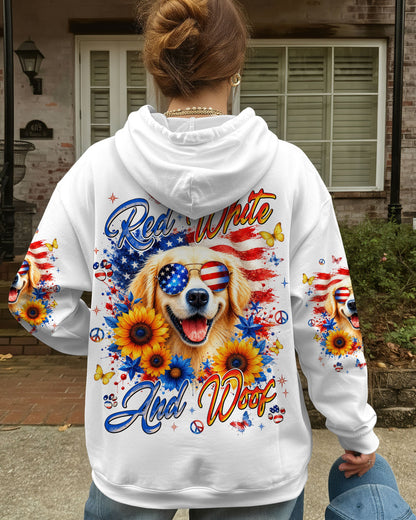 RED WHITE & WOOF GOLDEN RETRIEVER DOG ALL OVER PRINT - TLNT1905264