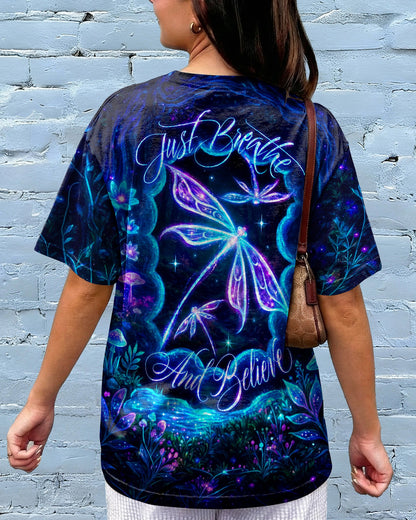 JUST BREATHE AND BELIEVE DRAGONFLY ALL OVER PRINT - RI1405261