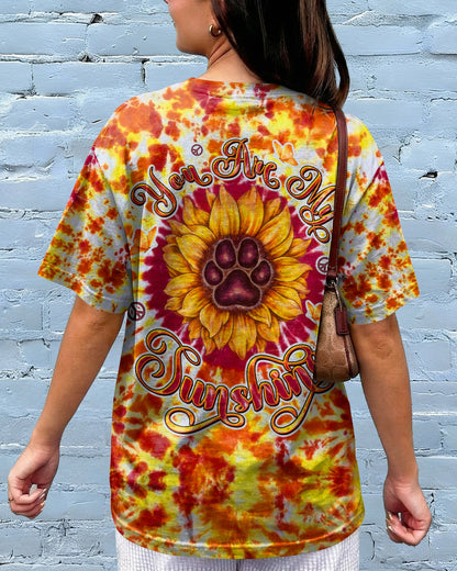 YOU ARE MY SUNSHINE PAW PRINT SUNFLOWER BURST ALL OVER PRINT  - TLTW3006264