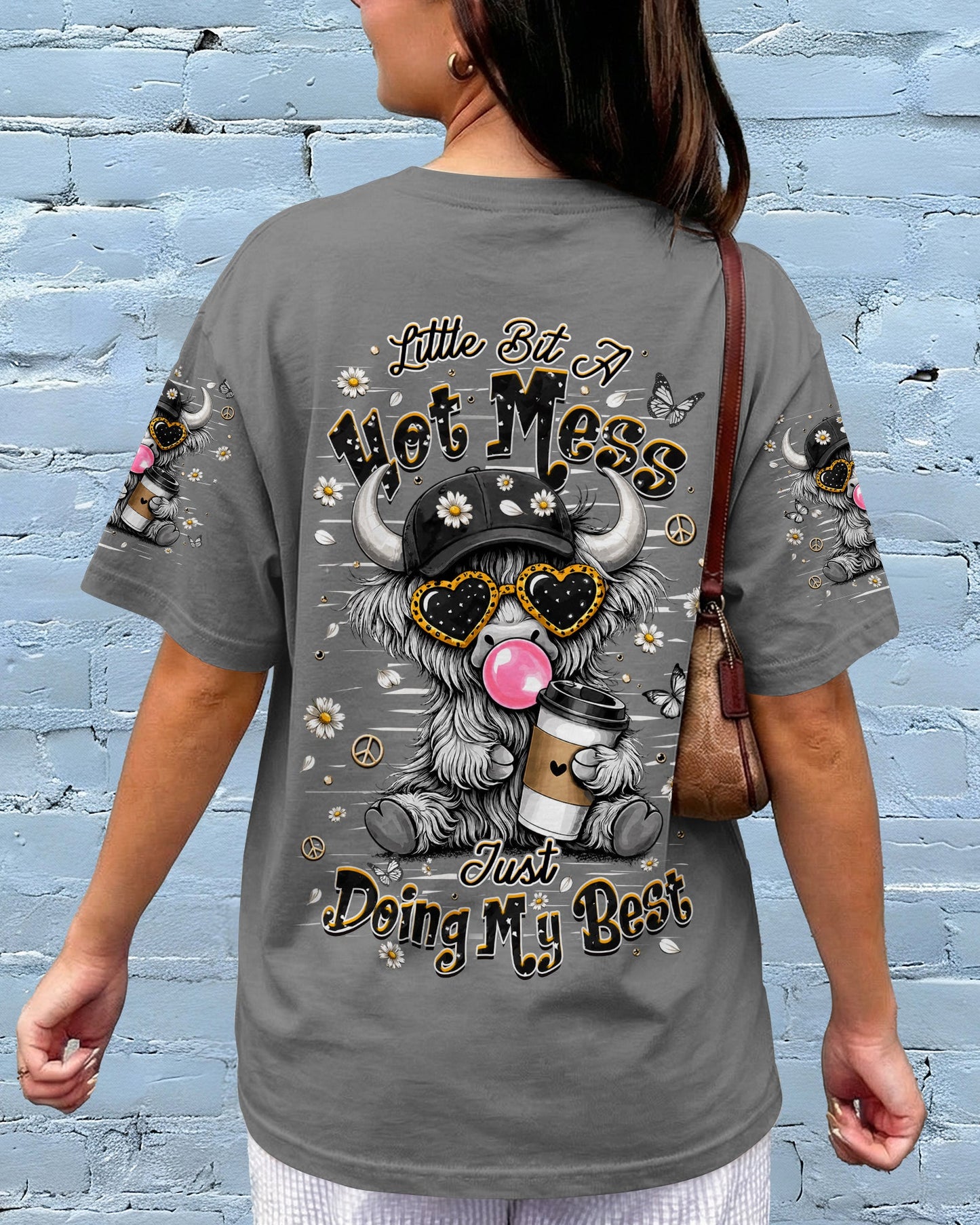 LITTLE BIT A HOT MESS COW ALL OVER PRINT  - TLHN1706264