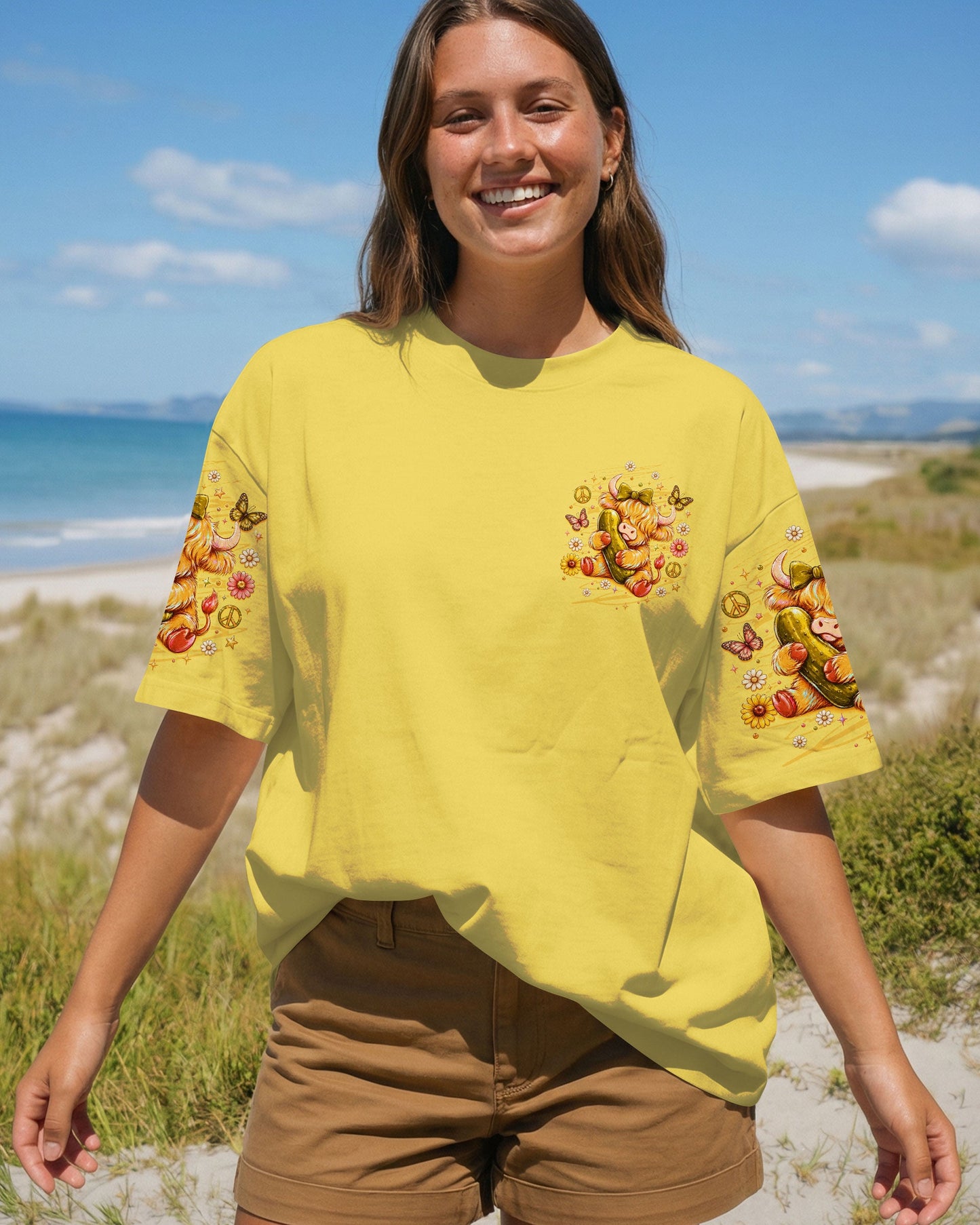 JUST DILL WITH IT  HIGHLAND COW ALL OVER PRINT  - TLTW1006261