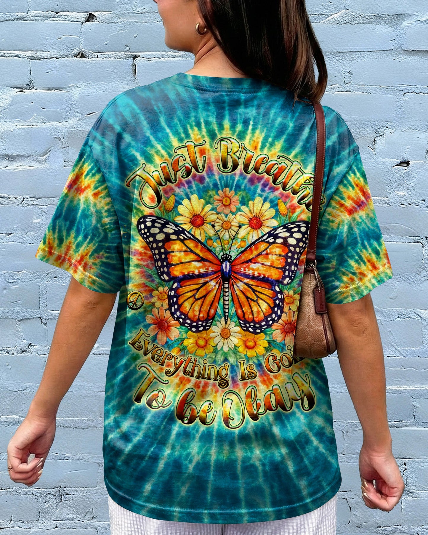 JUST BREATHE BUTTERFLY FLORAL SWIRL ALL OVER PRINT - TLHG0704262