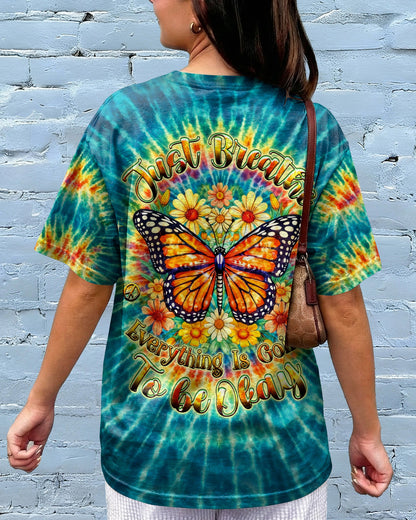 JUST BREATHE BUTTERFLY FLORAL SWIRL ALL OVER PRINT - TLHG0704262