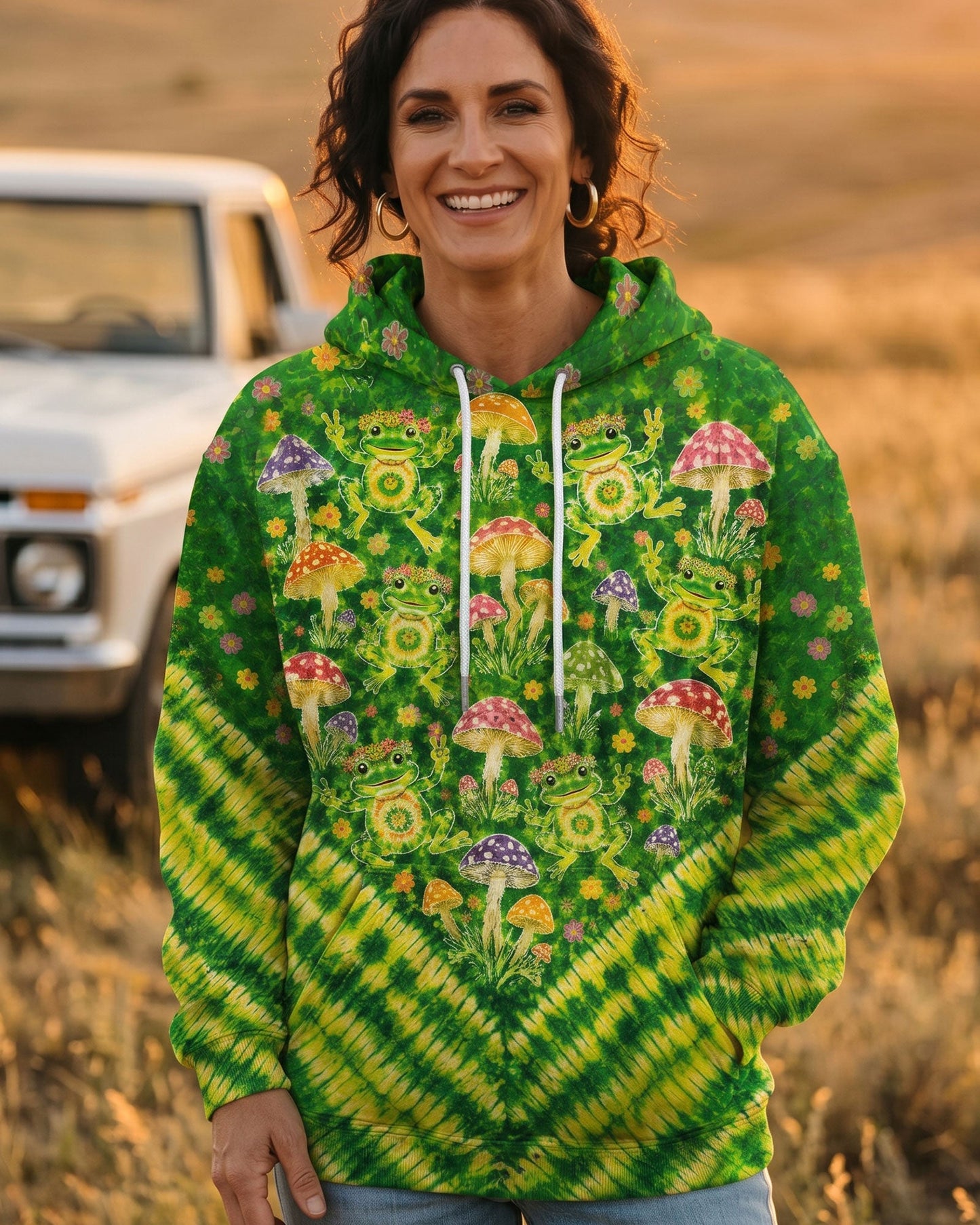 GROOVY FROGS AND MUSHROOMS V PATTERN ALL OVER PRINT  - TLTW3006263