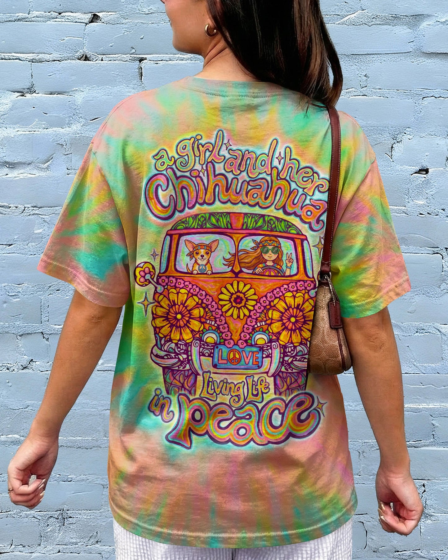 A BOHO GIRL & CHIHUAHUA COLORFUL ALL OVER PRINT - KM1304261