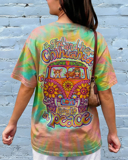 A BOHO GIRL & CHIHUAHUA COLORFUL ALL OVER PRINT - KM1304261