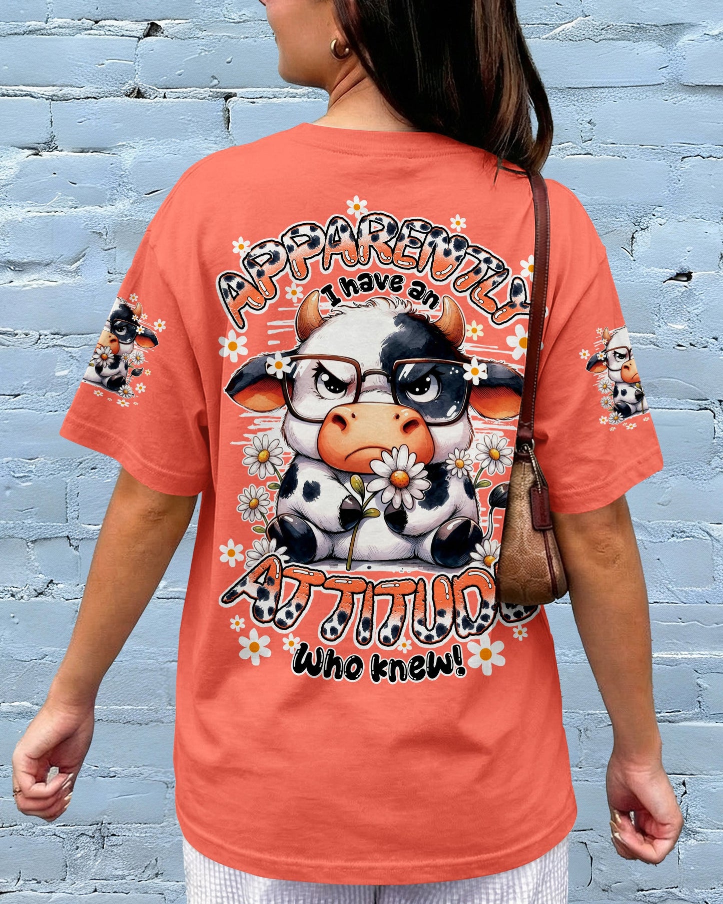 APPARENTLY I HAVE AN ATTITUDE WHO KNEW COW ALL OVER PRINT - TY0206261