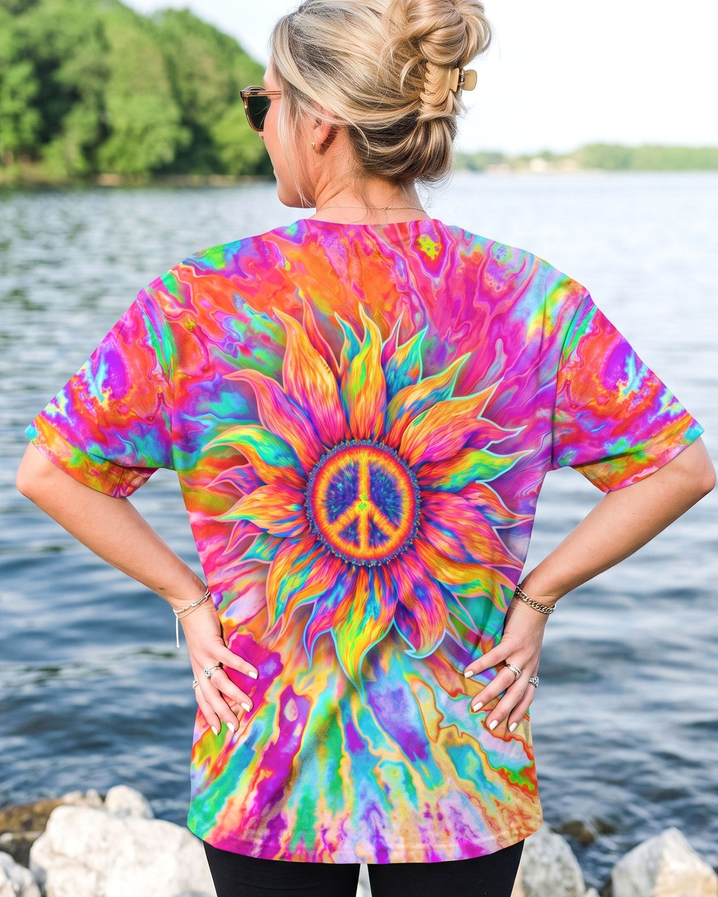 SUNFLOWER LIQUID ART  ALL OVER PRINT - TLTW0907261