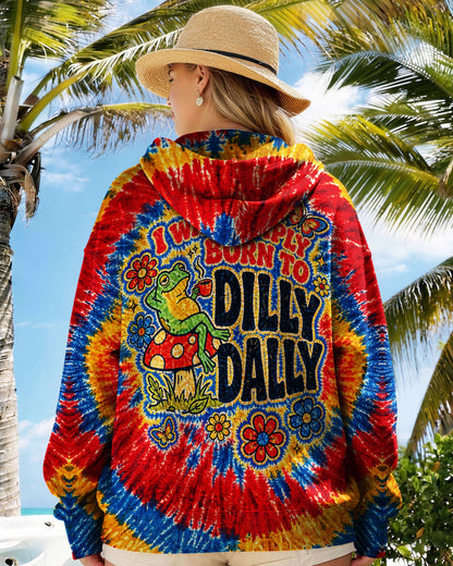 I WAS SIMPLY BORN TO DILLY DALLY FROG ALL OVER PRINT - TLNT2304263