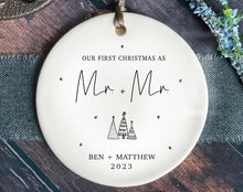 Load image into Gallery viewer, First Christmas Married Ornament - Mr and Mrs Tree Christmas Ornament - Our First Christmas Married as Mr and Mrs Ornament
