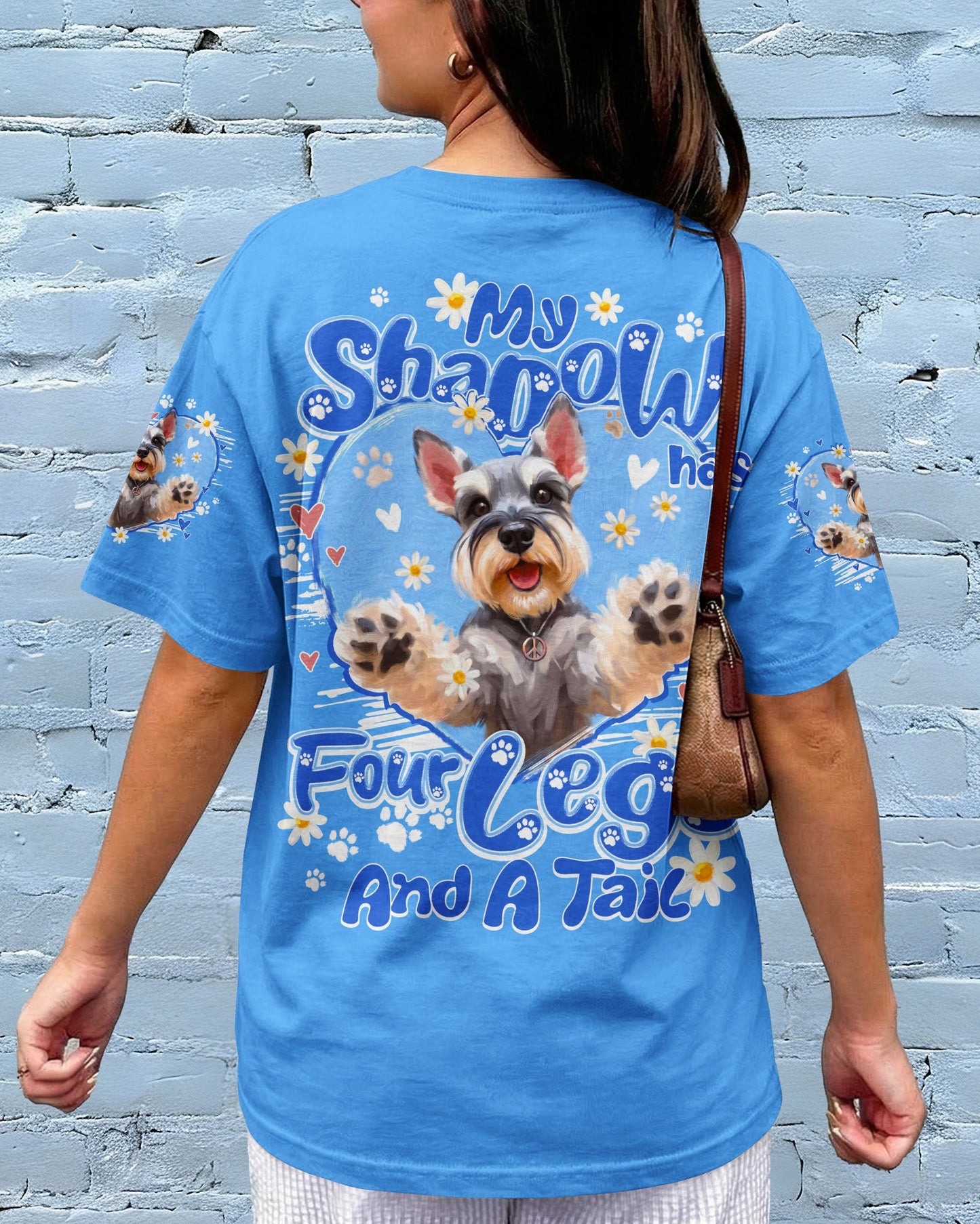 MY SHADOW HAS FOUR LEGS AND A TAIL SCHNAUZER DOG ALL OVER PRINT - TY2005261