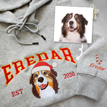 Load image into Gallery viewer, Christmas Embroidered Pet Dog Cat Photo Hoodie Sweatshirt T-Shirt
