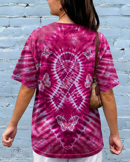 RIBBON BUTTERFLY  BREAST CANCER AWARENESS PINK SWIRL ALL OVER PRINT - TLHN1604261