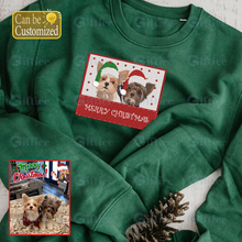 Load image into Gallery viewer, Personalized Embroidered Christmas Pet Dog Cat Frame Hoodie Sweatshirt T-Shirt
