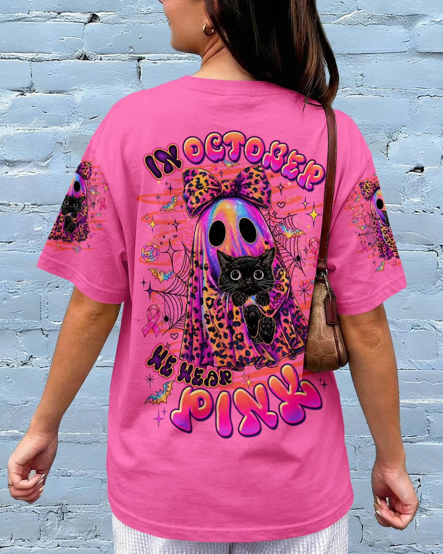 IN OCTOBER WE WEAR PINK BOO BLACK CAT BREAST CANCER AWARENESS ALL OVER PRINT  - TLTW1507265