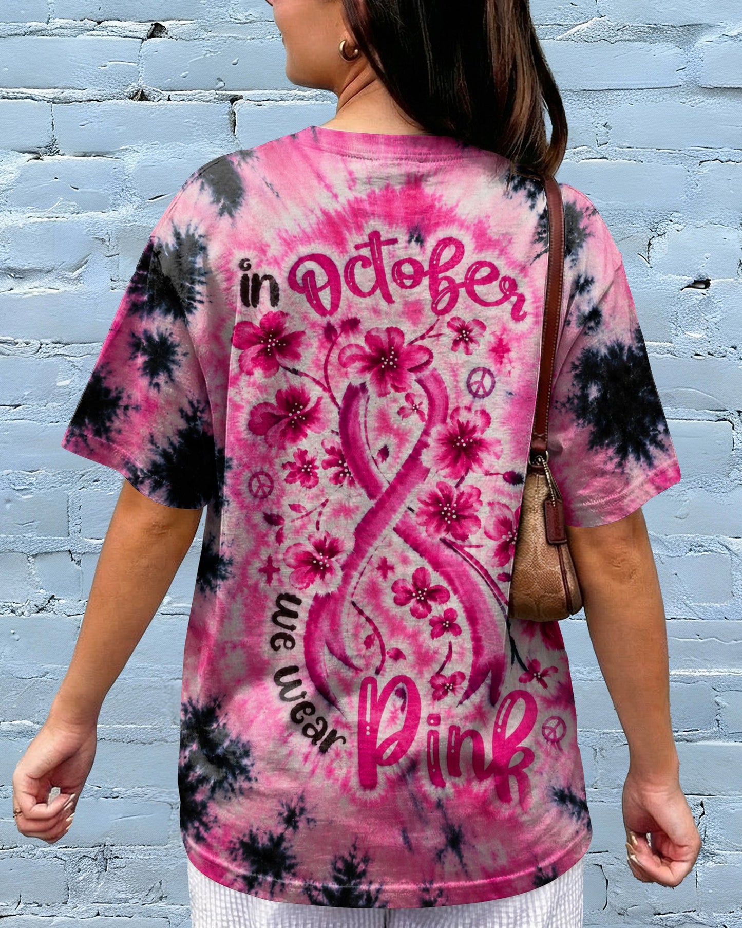IN OCTOBER WE WEAR PINK FLORAL RIBBON ALL OVER PRINT - KMTM1507261
