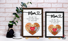 Load image into Gallery viewer, Mother&#39;s Day Personalized Mom Heart Puzzle Sign

