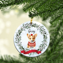 Load image into Gallery viewer, Personalized Pup In Ugly Sweater Custom Ceramic Ornament
