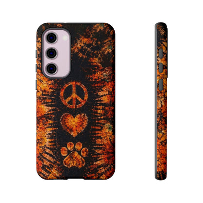 PEACE LOVE PAW PRINT VINTAGE  PHONE CASE  - TLHN2204264