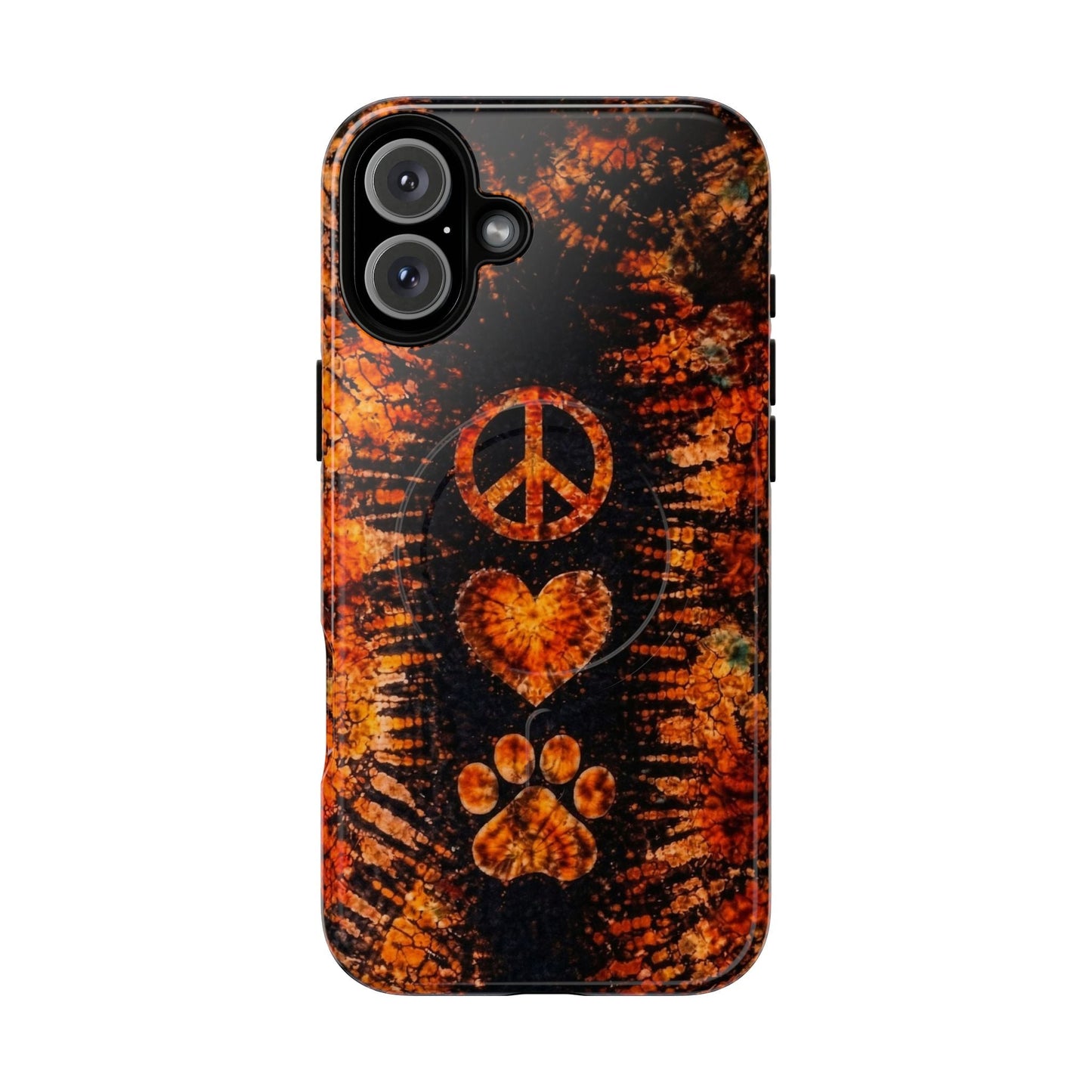 PEACE LOVE PAW PRINT VINTAGE MAGNETIC  PHONE CASE  - TLHN2204264
