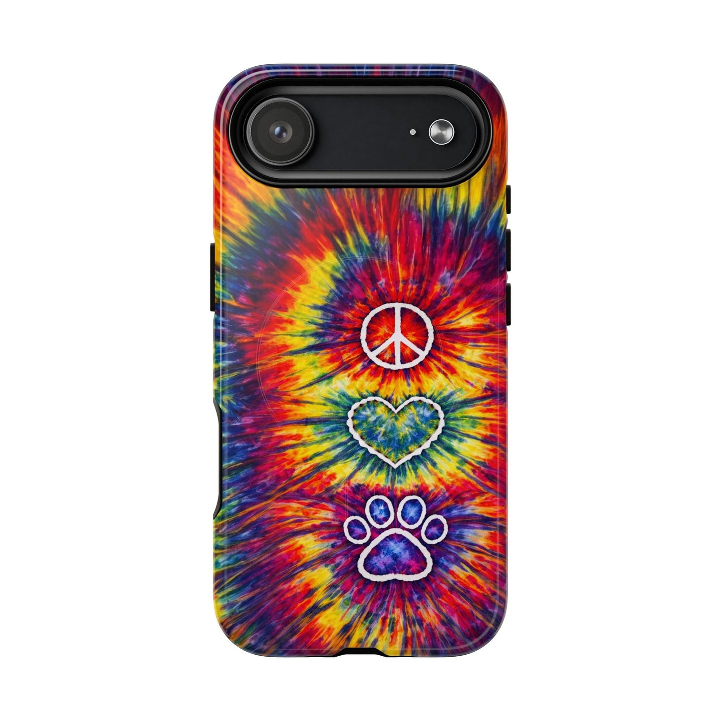 PEACE LOVE PAW PRINT COLORFUL MAGNETIC PHONE CASE - TLNT1604262