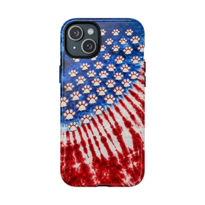 PAW PRINT RED WHITE & BLUE MAGNETIC PHONE CASE - TLHG1704262