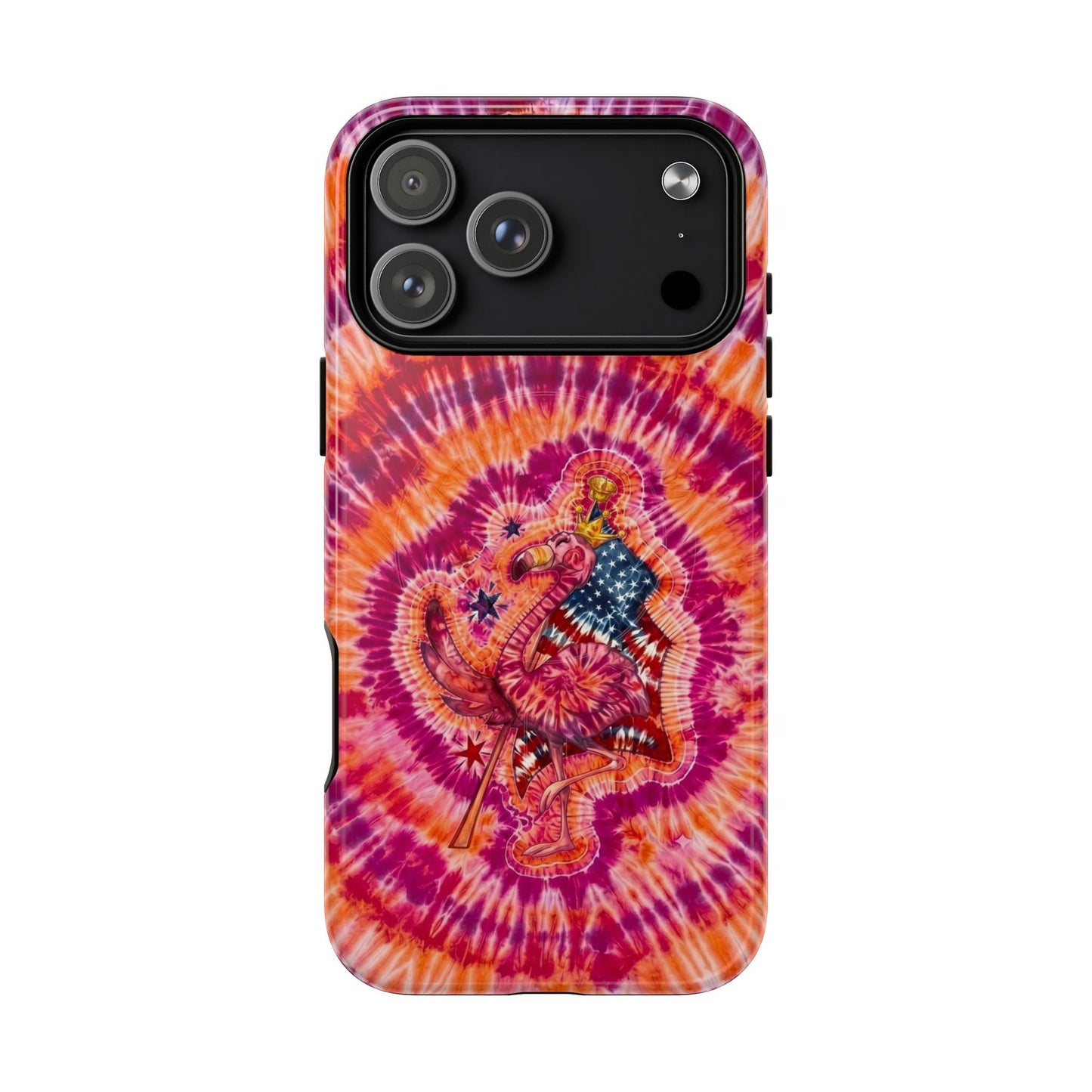 RED WHITE & BLUE FLAMINGO SWIRL MAGNETIC PHONE CASE  - TLNO0405262