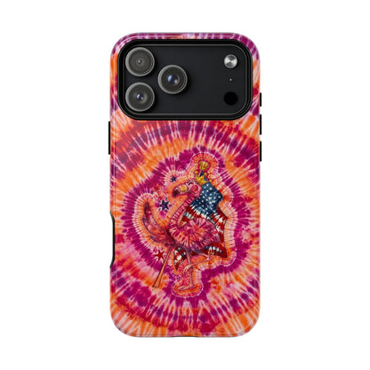 RED WHITE & BLUE FLAMINGO SWIRL MAGNETIC PHONE CASE  - TLNO0405262