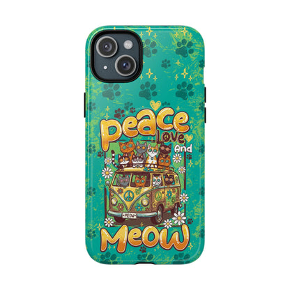 PEACE LOVE AND MEOW CATS MAGNETIC PHONE CASE - TY0707263