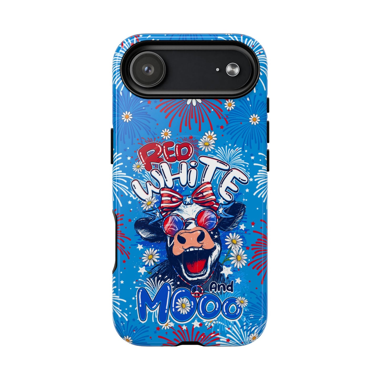 RED WHITE AND MOOO COW MAGNETIC PHONE CASE  - TY1306262