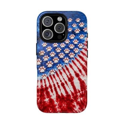 PAW PRINT RED WHITE & BLUE MAGNETIC PHONE CASE - TLHG1704262