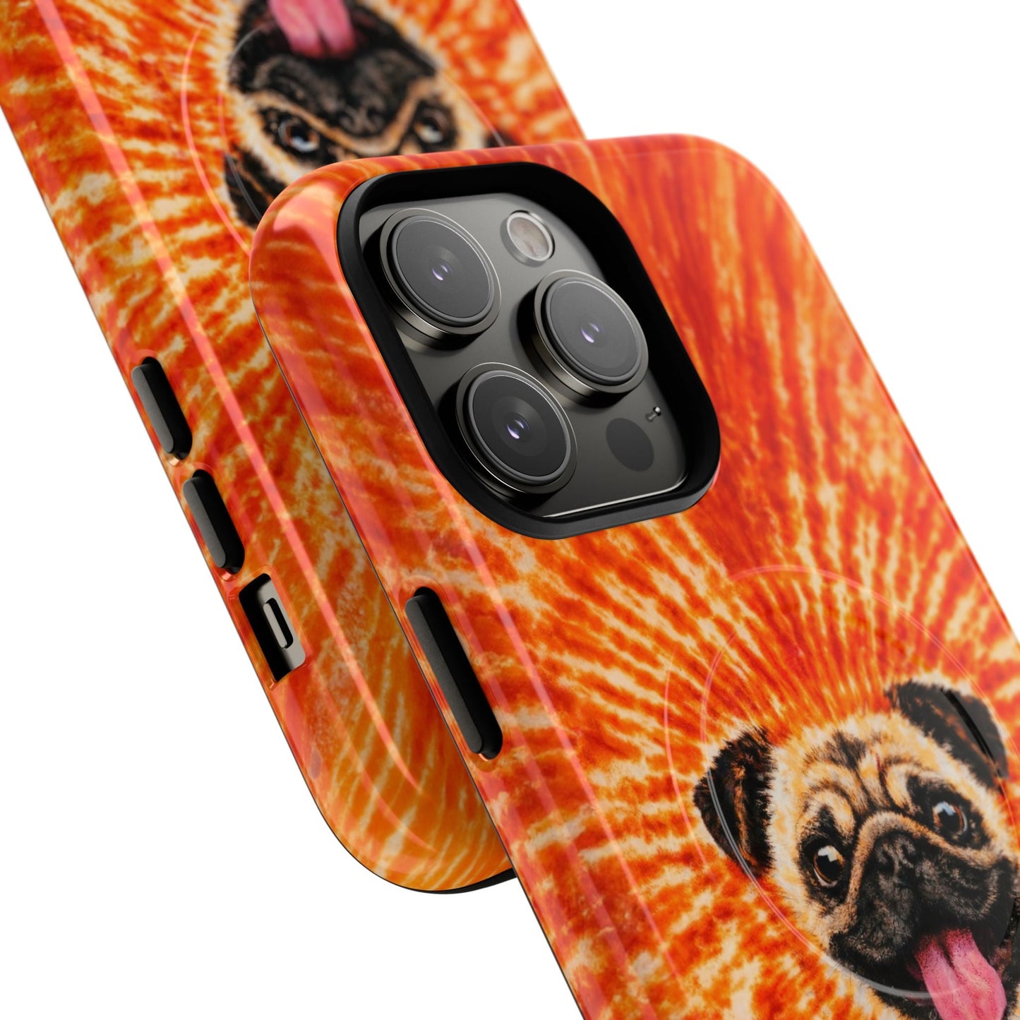 PUG DOG ORANGE MAGNETIC PHONE CASE - TLNT1604261