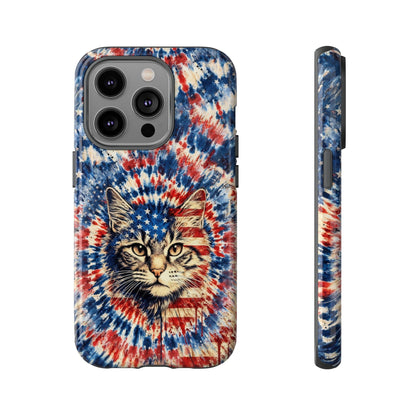CAT RED WHITE & BLUE VINTAGE PHONE CASE  - TLHG2004262