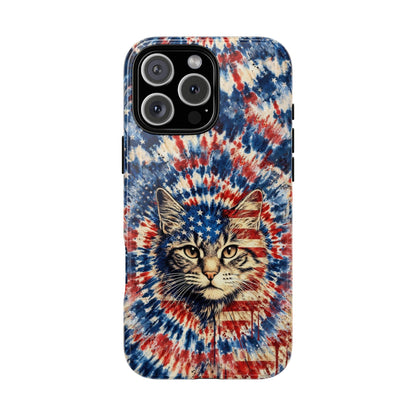 CAT RED WHITE & BLUE VINTAGE PHONE CASE  - TLHG2004262