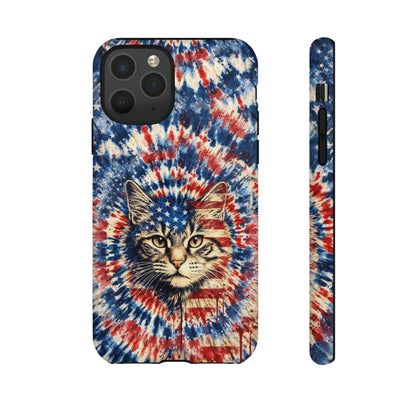 CAT RED WHITE & BLUE VINTAGE PHONE CASE  - TLHG2004262