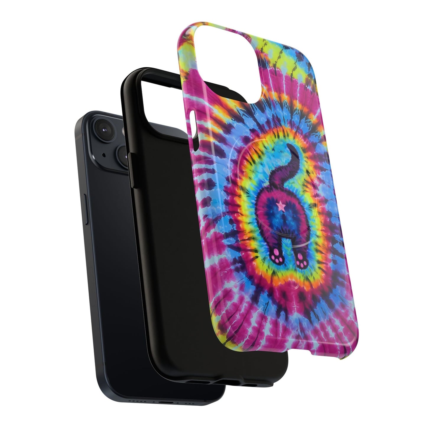 CAT COLORFUL SWIRL PATTERN MAGNETIC PHONE CASE - TLTW1404263