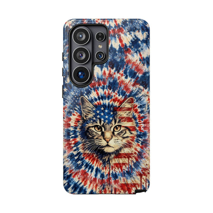CAT RED WHITE & BLUE VINTAGE PHONE CASE  - TLHG2004262