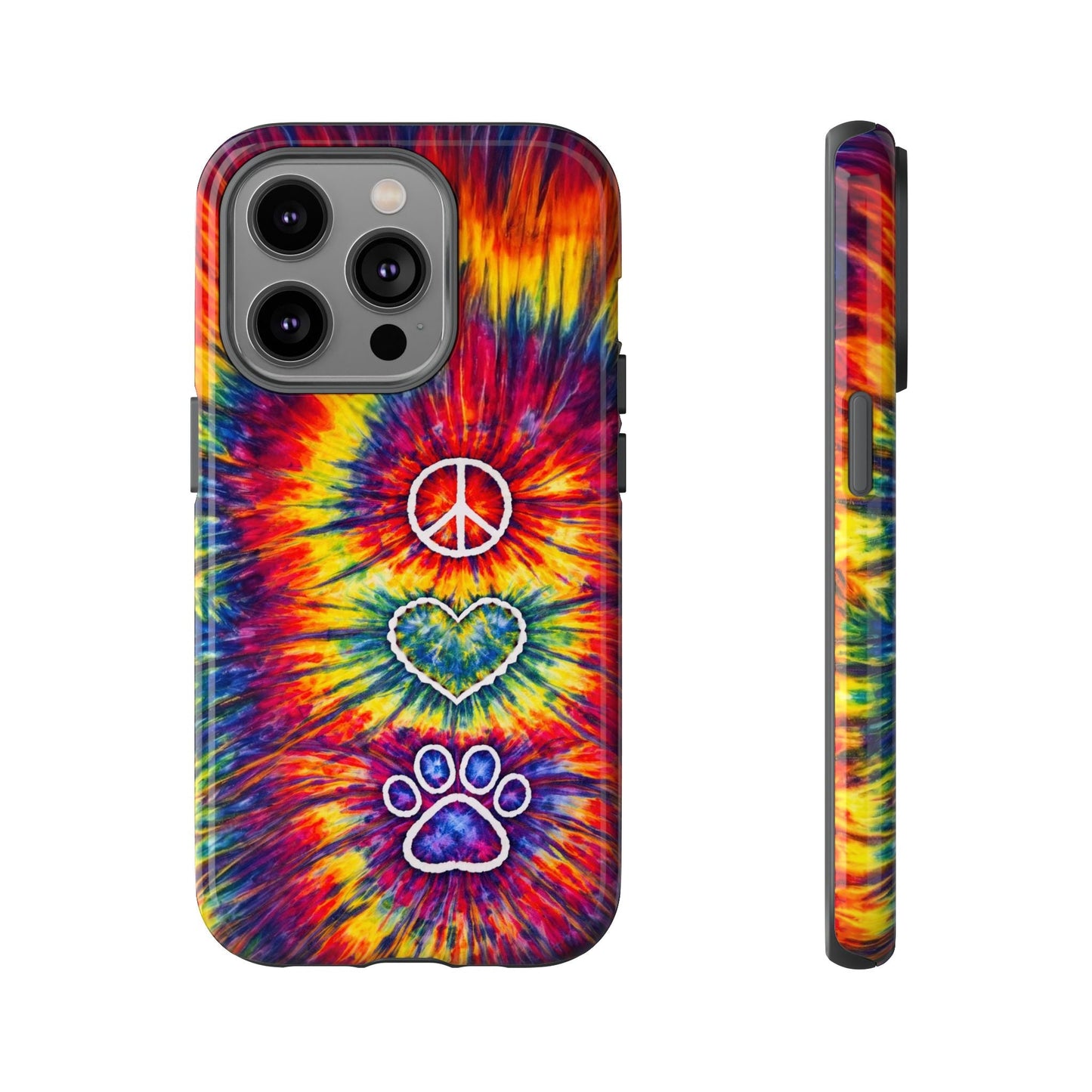 PEACE LOVE PAW PRINT COLORFUL PHONE CASE - TLNT1604262