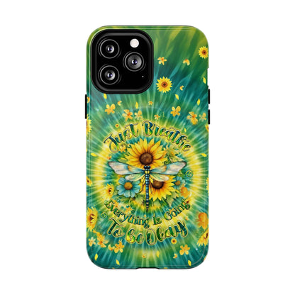 JUST BREATHE DRAGONFLY FLORAL MAGNETIC PHONE CASE  - TLHG1304263