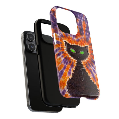 BLACK CAT PURPLE & ORANGE MAGNETIC  PHONE CASE  - TLHN2404264