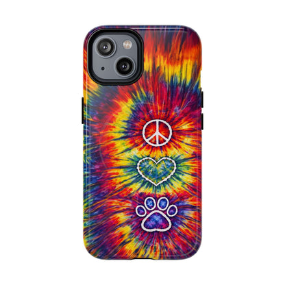 PEACE LOVE PAW PRINT COLORFUL MAGNETIC PHONE CASE - TLNT1604262