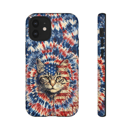CAT RED WHITE & BLUE VINTAGE PHONE CASE  - TLHG2004262