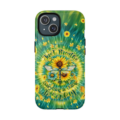 JUST BREATHE DRAGONFLY FLORAL MAGNETIC PHONE CASE  - TLHG1304263