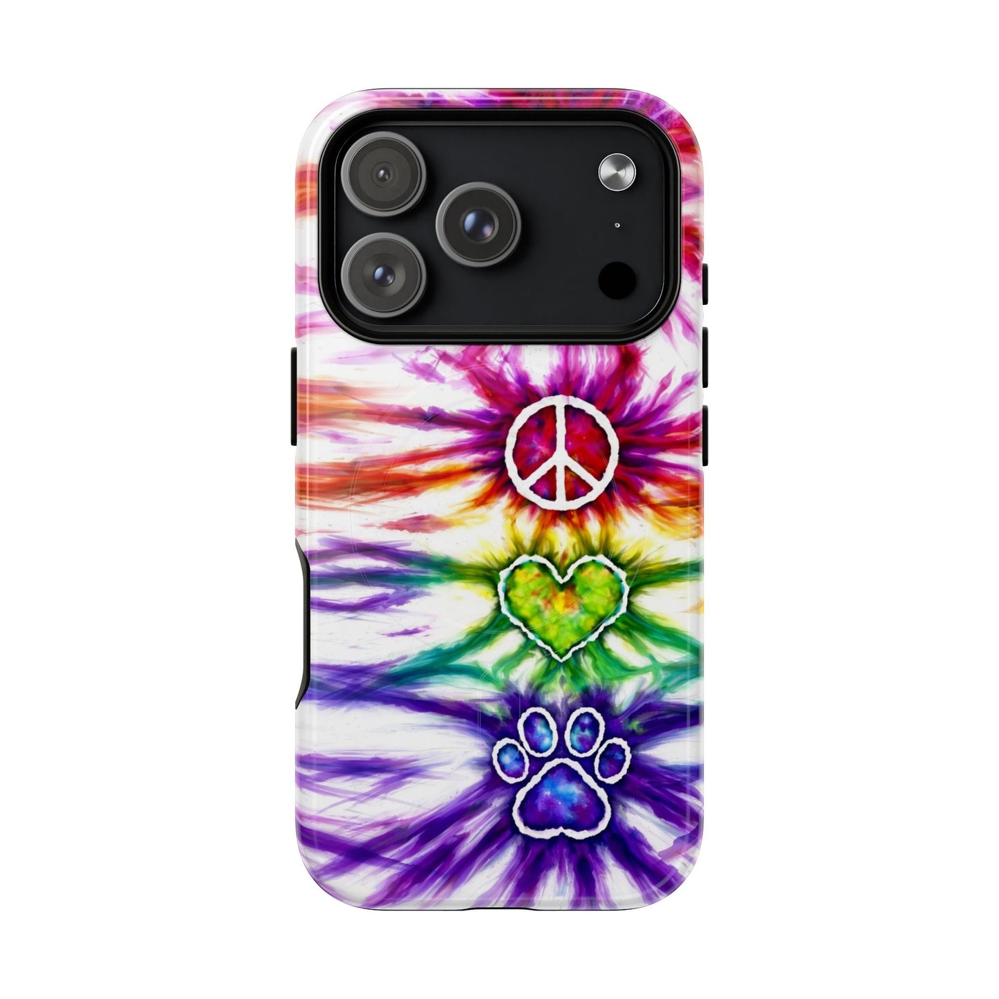 PEACE LOVE PAW PRINT MAGNETIC PHONE CASE - TLHG1304266