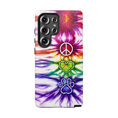 PEACE LOVE PAW PRINT SWIRL PHONE CASE - TLHG1304266